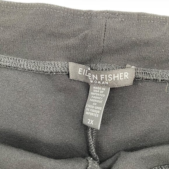 Eileen Fisher Black Pull On Washable Crepe Pants Elastic Waist Womens Plus 2X - Picture 4 of 8
